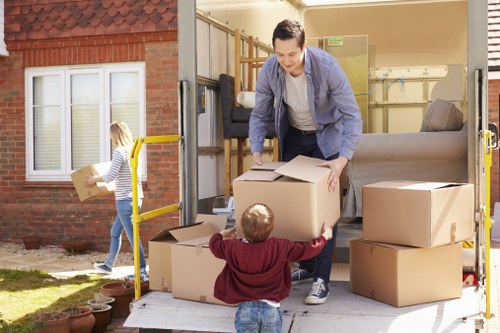 Commercial moving team planning a business relocation in Merton