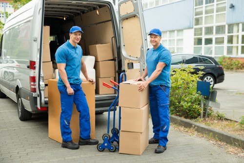 Packing and preparing office furniture for relocation in Merton