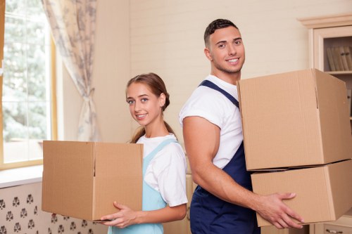 Different cardboard box sizes used for moving and storage in Merton